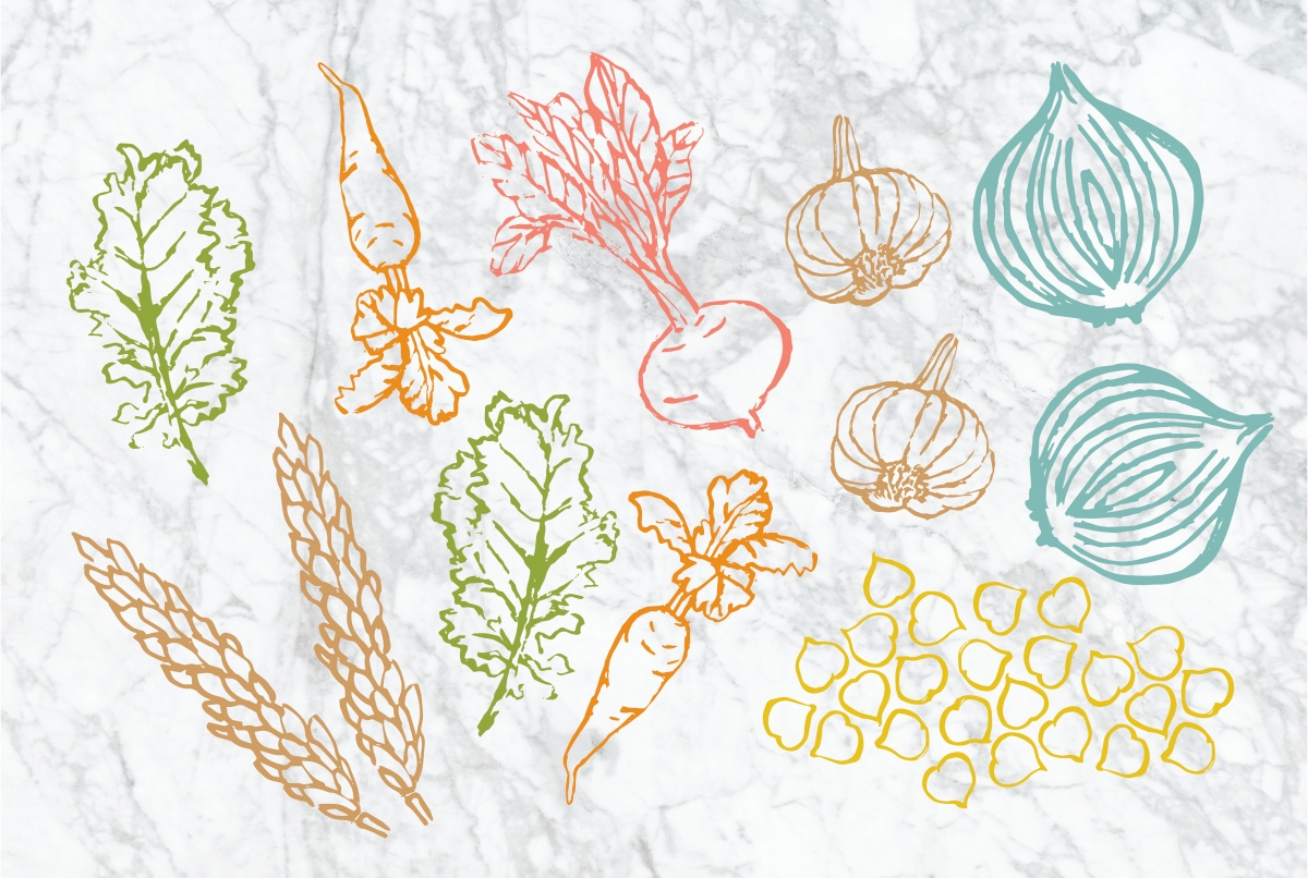 Mediterranean diet illustrations